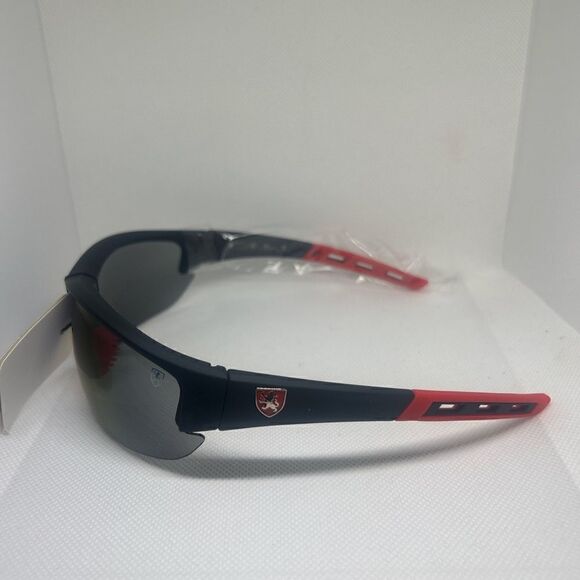 Khan Mirrored Mens Wrap Semi Rimless Sunglasses - Picture 3 of 3